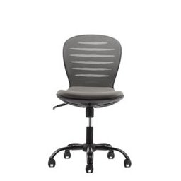 Детски стол RFG Flexy Black, дамаска и меш, сива седалка, сива облегалка