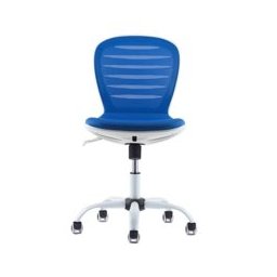 Детски стол RFG Flexy White, дамаска и меш, синя седалка, синя облегалка