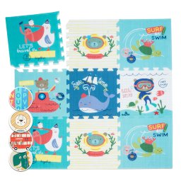 Babify Килимче за игра, с играчка, 9 бр., мотив планета (HC-YVVG-QP07)