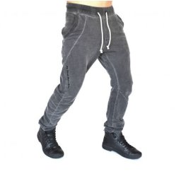 МЪЖКО СИВО БРОДИРАНО ДОЛНИЩЕ OIL DYE EMBROIDERED GREY GS SLIM