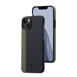 Гръб Pitaka Fusion Weaving MagEZ Case 3 за iPhone14 - Черно/зелен