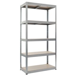 Метален стелаж модел Memo-Star 180x90x45 см, до 350 на рафт - цинк