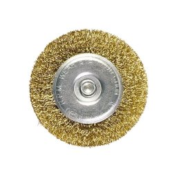 Четка за бормашина, 60 mm, плоска с опашка, вълнообразна стоманена тел MTX