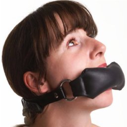 Латексов цилиндър за уста "PRES BLACK"