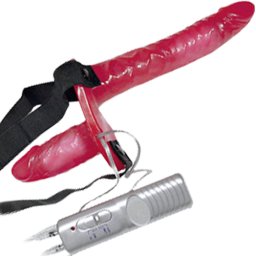 Двоен вибро-пенис колан "BAD KITTY" 18 см. х 10 см.