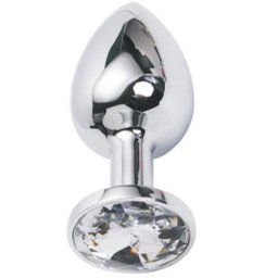 Метално дилдо Butt Plug "SILVER CRYSTAL CLEAR" 7 см.