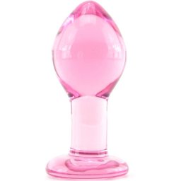 Стъклено дилдо Butt Plug "GLASS PINK LARGE" 10 см.
