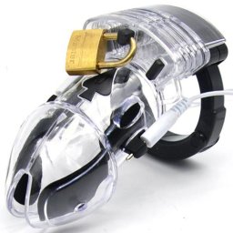 BDSM Електро клетка за пенис "BLACK JACK CLEAR" 7 см