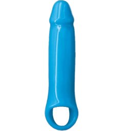Пенис удебелител и удължител с пристегач "FIREFLY BLUE M" 16 см