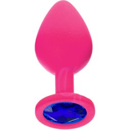 Силиконов Butt Plug с бижутерия "X FUN PINKED DARK BLUE" 10 см. Размер - L