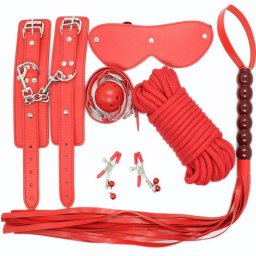 BDSM Комплект "RED BONDAGE" 6 части