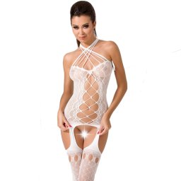 Еротично мрежесто бельо "PASSION BS056 WHITE"