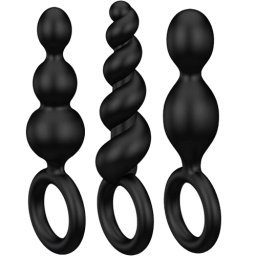 Комплект анални топчета "SATISFYER PLUGS BLACK" 3 бр