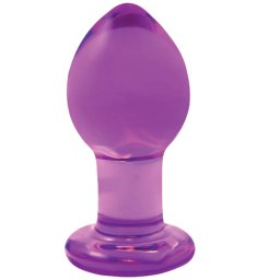 Стъклено дилдо Butt Plug "SPIRES PURPLE" 8 см