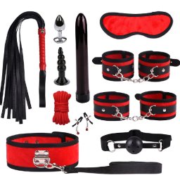 BDSM Вибро комплект "RED BLACK FEVER" 11 части