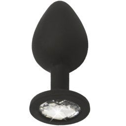 Силиконов Butt Plug с бижутерия "X FUN BLACKED CLEAR" 8 см. Размер - M