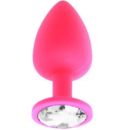 Силиконов Butt Plug с бижутерия "X FUN PINKED CLEAR" 8 см. Размер - M