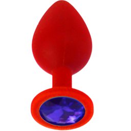 Силиконов Butt Plug с бижутерия "X FUN REDED DARK BLUE" 8 см. Размер - М