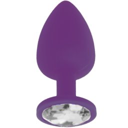 Силиконов Butt Plug с бижутерия "X FUN LILAC CRYSTAL" 8 см. Размер - M