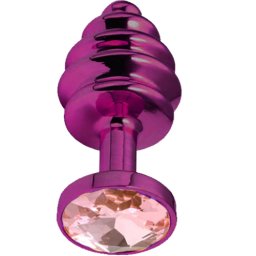 Метално дилдо Butt Plug с оребрение "PURPLE HONEY PINK" 7 см. Размер - S
