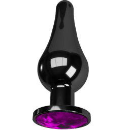 Метално дилдо Butt Plug с бижутерия "CAPSULE GREY LAVENDER" 8 см размер - S