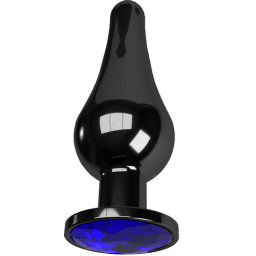 Метално дилдо Butt Plug с бижутерия "CAPSULE GREY BLUE" 8 см размер - S