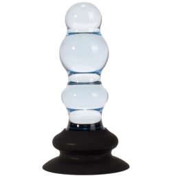 Лепящо се дилдо Butt Plug "SUPER CLEAR BLUE" 14 см