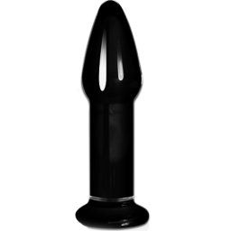Стъклено дилдо Butt Plug "GLASS ROMANCE BLACK" 13 см