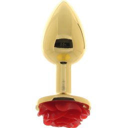 Алуминиево метално дилдо Butt Plug "REAR ASSETS GOLD RED" 7 см - размер S