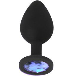 Силиконов Butt Plug с бижутерия "X FUN BLACKED LIGHT BLUE" 8 см. Размер - M
