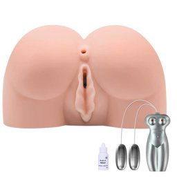 Вибро вагина и анус Кибер Кожа "SNUG FIT" с глас 15 x 16 см