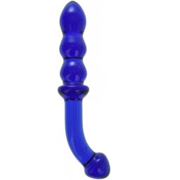 Стъклено дилдо "GLASS ROMANCE BLUE" 18 см