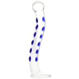 Стъклено дилдо "SHINY ORGLASSM BLUE" 23 см