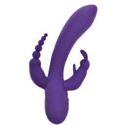 Мултифункционален секс вибратор с анална приставка "TRIPLE RABBIT PURPLE" 15 см