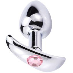 Метално дилдо Butt Plug за постоянно носене "ANCHOR LIGHT PINK DOT" 7 см размер - S