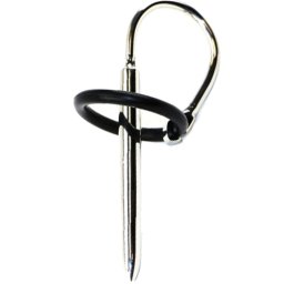 Стоманен пенис плъг със силиконови рингове "STEEL DESIRE" 8 см