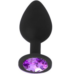 Силиконов Butt Plug с бижутерия "X FUN BLACKED LIGHT PURPLE" 8 см. Размер - M