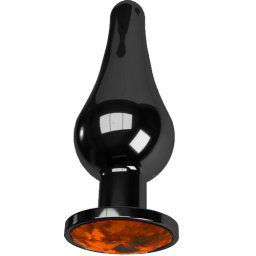 Метално дилдо Butt Plug с бижутерия "CAPSULE GREY ORANGE" 11 см размер - M