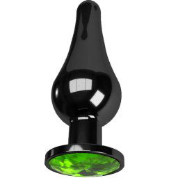 Метално дилдо Butt Plug с бижутерия "CAPSULE GREY LIME" 11 см размер - M