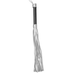 BDSM Камшик с кожени ресни "STRUGGLE SILVER" 45 см