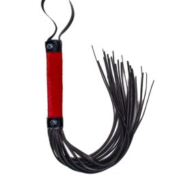 Кожено-велурен камшик "BICCI RED BLACK" 40 см