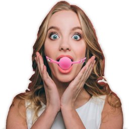 Топка за уста - Медицински силикон "GUILTY PINK BALL"