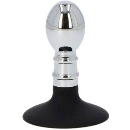 Лепящо се метално дилдо Butt Plug "DENI SILVER" 9 см