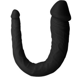 Двойна силиконова отливка "DOUBLE PLEASURE BLACK" 38 см