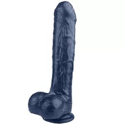 Лепяща се пенис отливка - необрязан пенис "KYLIE SMALL BLACK" 19 см