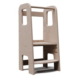 Mobli Кула за обучение Ully Montessori, MDF, 40,5 x 86 x 38 cm, регулируема височина (Ully_poplar)