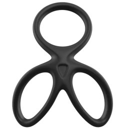 Троен пенис ринг - пристегач "LLQ BLACK"