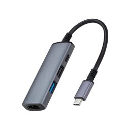 Хъб ttec Type-C - 4K HDMI + PD USB-C + USB-A 2.0 +USB-A 3.0 Converter - Черен