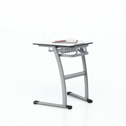 RFG Ученически чин Fila, едининичен, тип трапец, 700 х 500 х 750 mm, бял плот, сив метал...