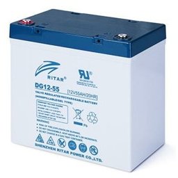 Акумулаторна батерия Ritar Power DG12-55, 12V, 55Ah, GEL, F15/M6 / F11/M6 конектори